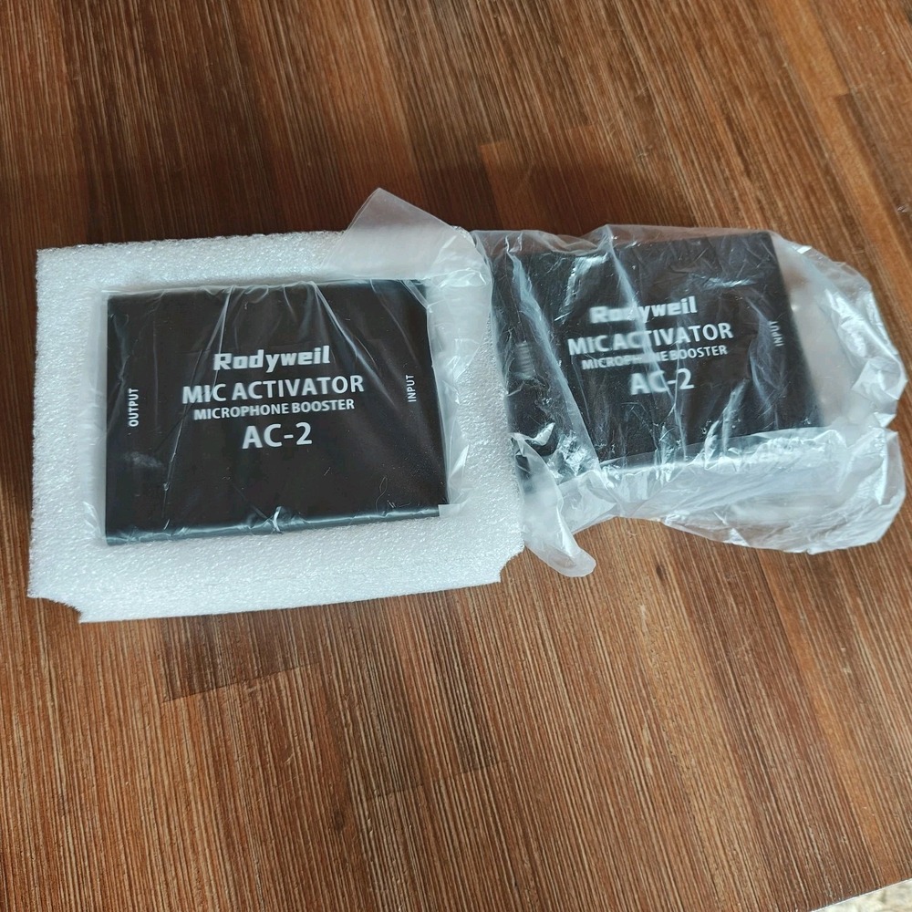 Set of 2 Rodyweil Mic Activator Microphone‎ Booster AC-2 New, open box